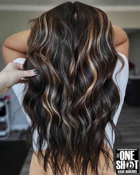 highlights for dark hair pictures|chunky highlights for dark hair.